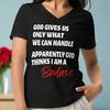 God Thinks I Am a Badass Women’s Relaxed V-neck T-shirt