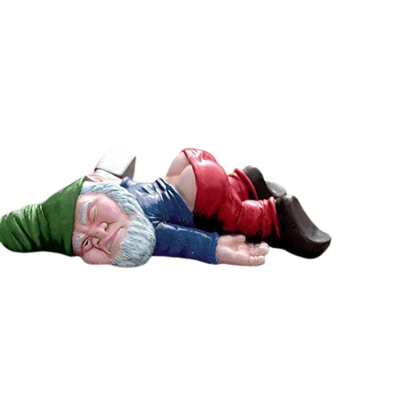 Statue Gnome Garden Naughty Ornaments Funny Home Miniature Statue Dwarfs Resin