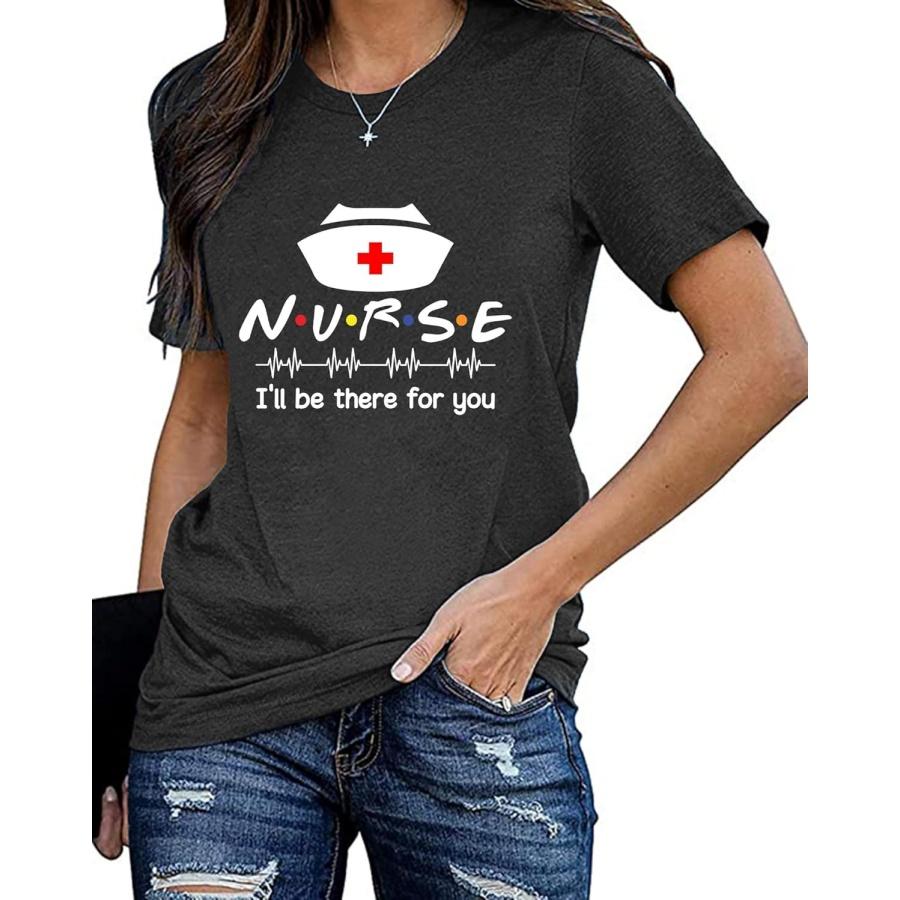 Женские футболки для медсестер Школьная футболка для медсестры Топы про жизнь медсестры Подарок на Неделю медсестер Короткий рукав XXXXXL разноцветный