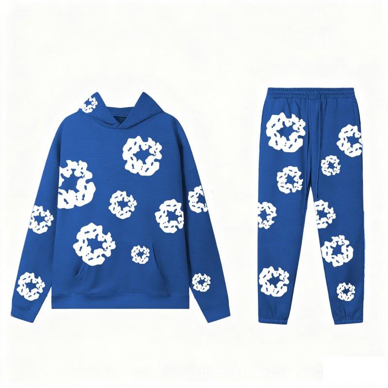 Set Felpa Streetwear Donna Stampa Kapok Vestibilità Larga Manica Lunga Outfit Casual