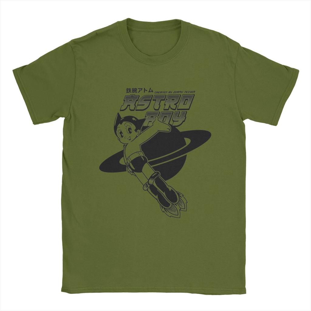 Astro Boy T Shirt Men Pure Cotton Vintage T-Shirt O Neck AstroBoy Anime Tee Shirt Short Sleeve Tops Big Size