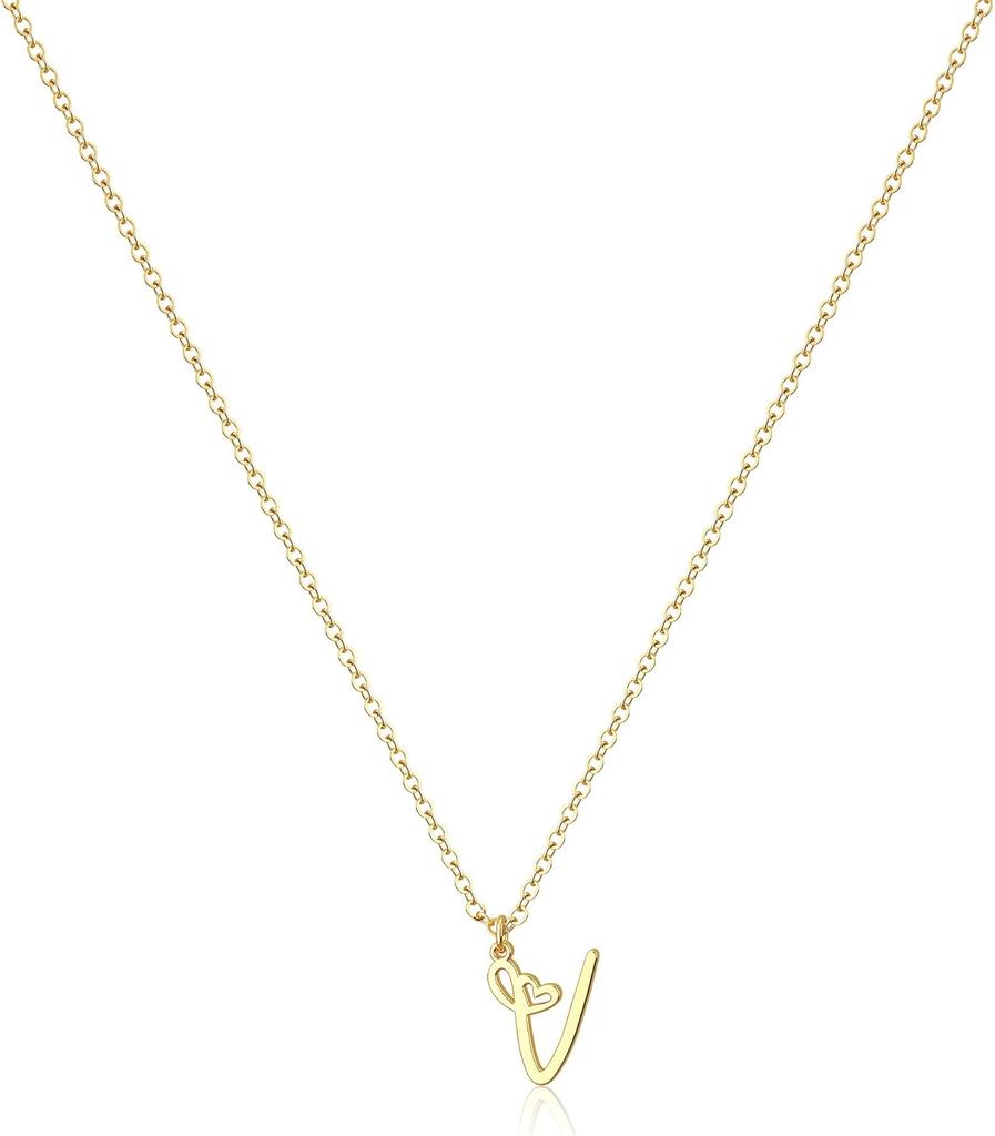 Tewiky raidės karoliai moterims - 14k paauksuoti subtilūs raidžių karoliai madingi mieli individualūs monogramos