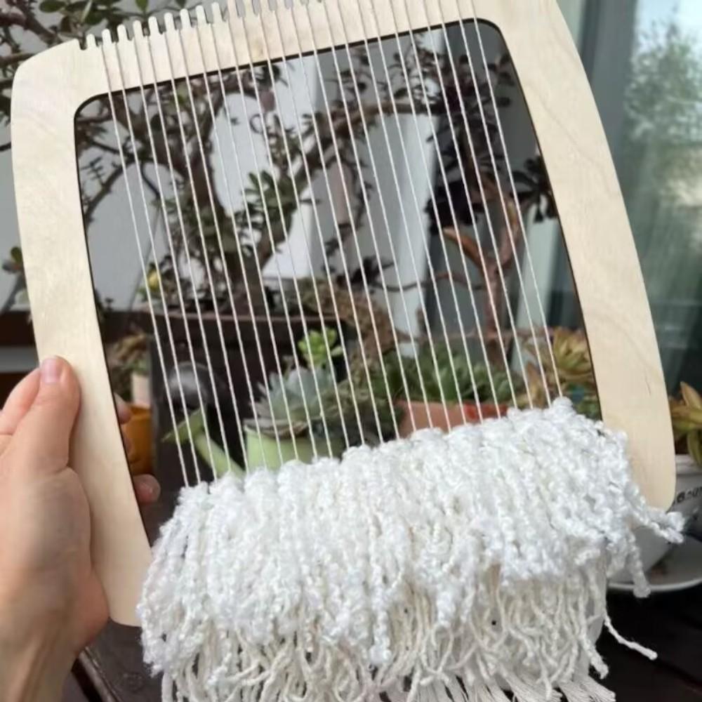 Wooden Weaving Looms Kits DIY Coaster Knitting Loom Hand Knitted