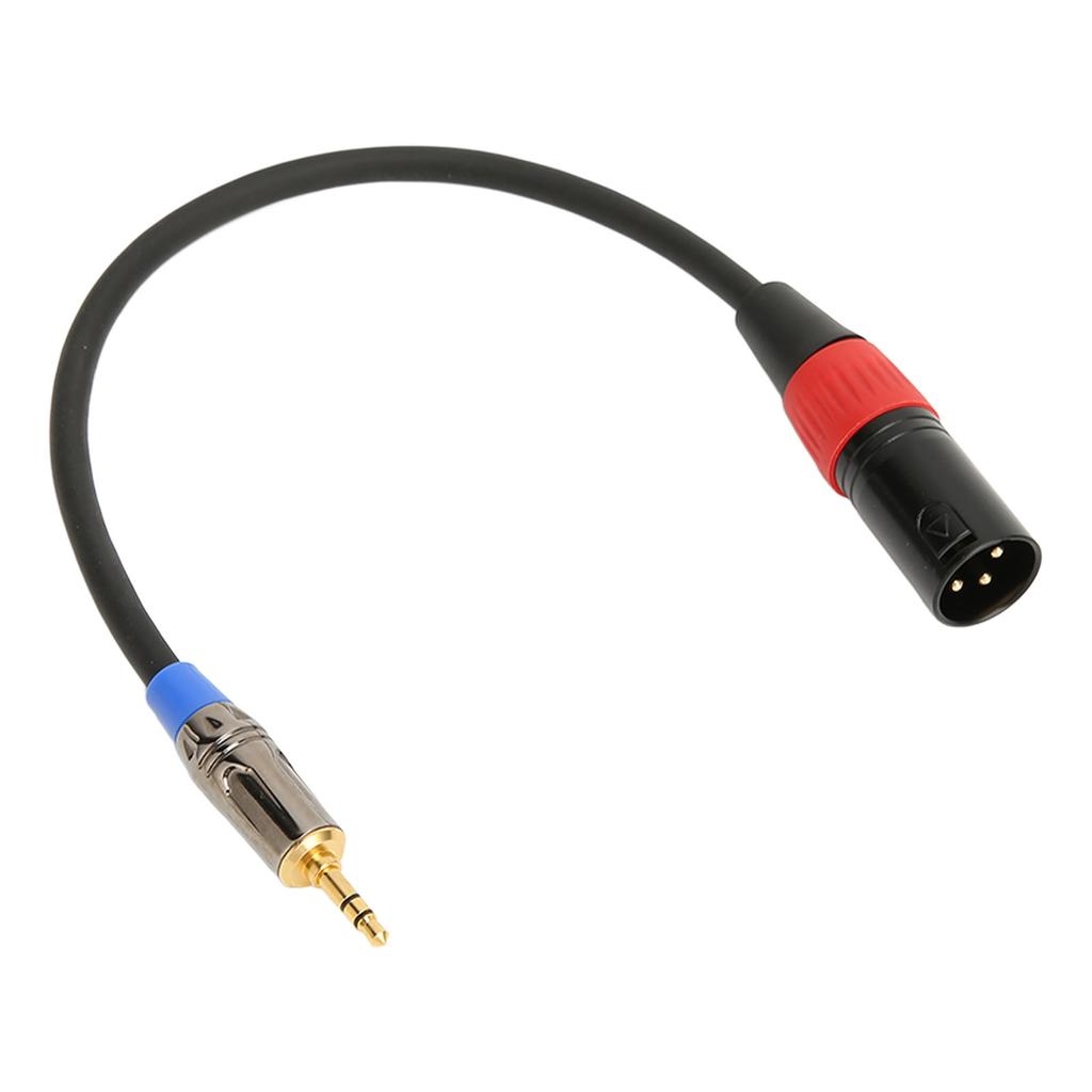 XLR Male to 3.5mm Cable Stereo Lossless Noise Reduction Microphone Balanced Cord for Camera Computer 11.8in
