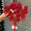 Girl'S Chinese Style Hair Clip With Bow, Red Crown, Top Clip, Children'S Antique Style Headwear, Hair Accessory