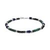 Bracelet - LUXENTER - Ipola - Silver Finish - Malachite and Onyx - 19 Cm