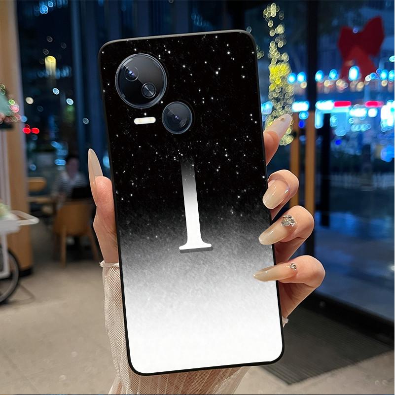 Kratzfeste Handyhülle Für Tecno Spark 10 5G Hülle Mode Neu Schwarz und Rosa Buchstabe Mit Blume Weiches Silikon Schwarze Rückseite