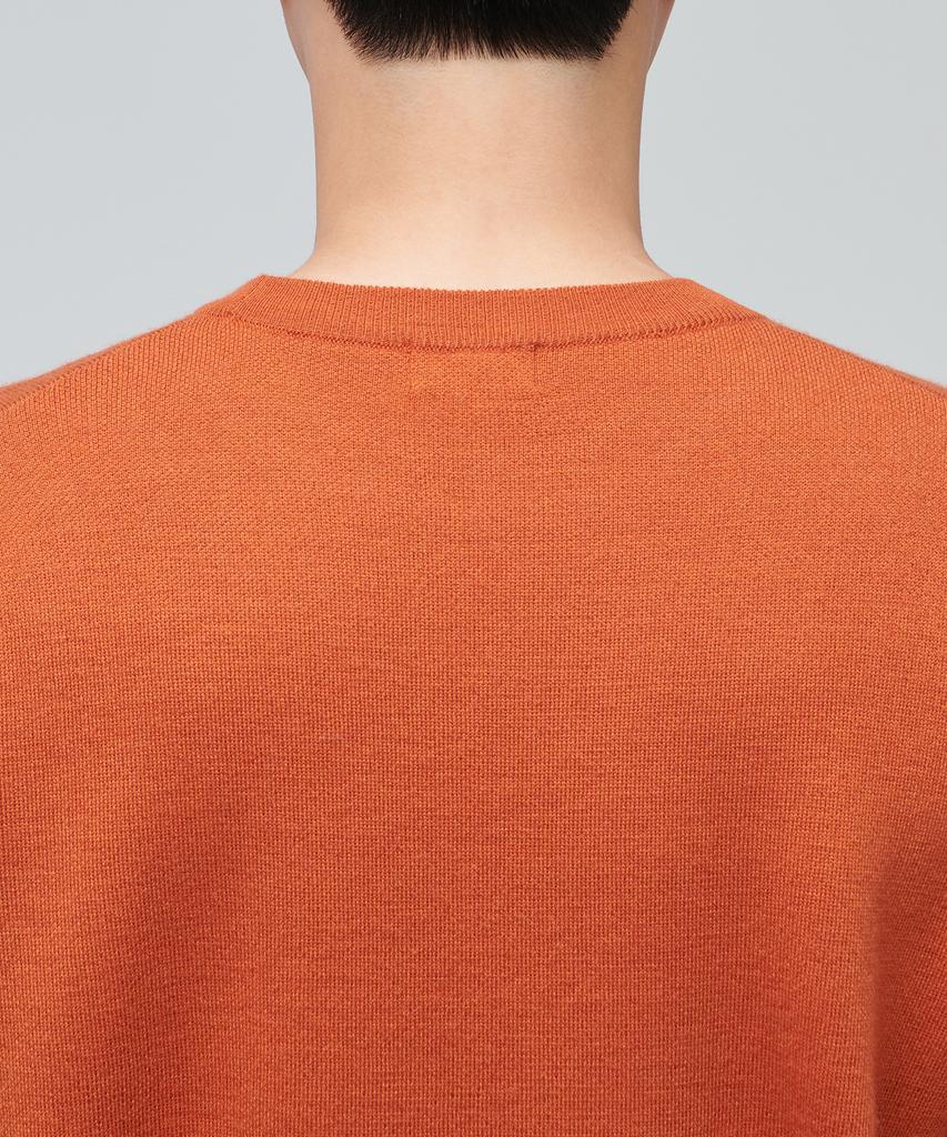 MUSINSA STANDARD Minimal Crew Neck Knit [Tangerine]