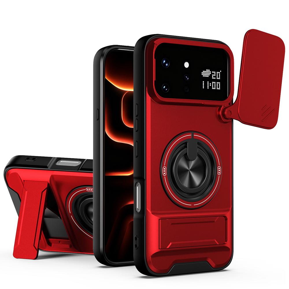KEYSION Magnetic Phone Case for Infinix Note 60 Ultra 5G Slide Camera Protection Upright Stand 360° Ring Shockproof Back Cover