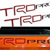 2PC Red Black TRD Pro Raised Erts Letters for 2014- Tundra Bedside Emblem