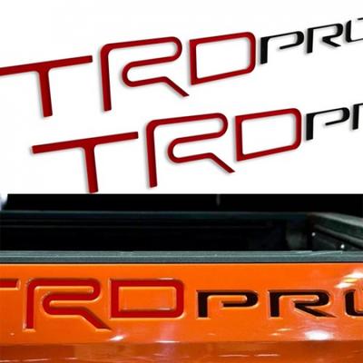 2PC Red Black TRD Pro Raised Erts Letters for 2014- Tundra Bedside Emblem