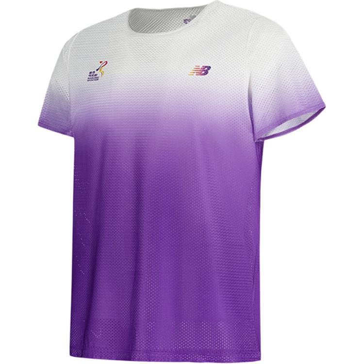 

New Balance T Shirts Men s Purple Crew Neck Moderate NEF48091-PUR M