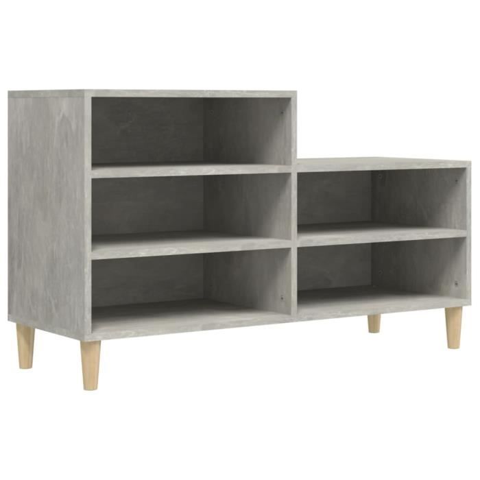 VidaXL Shoe Cabinet Concrete Grey 102x36x60 Cm Engineered Wood 819728