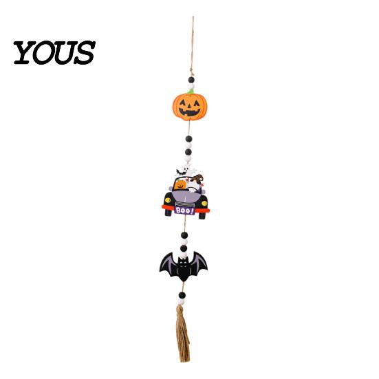 Dessert Table Edge Ornament Halloween Beaded Hanging Sign, Witch Pumpkin Bat Pendant Garland for Resin Witches Pumpkins Bats Decor Door, Spooky