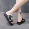 Fashion Platform slippers 20245summer new wear metal buckle rivet casual sandals open toe one word beach ins cool style shoes