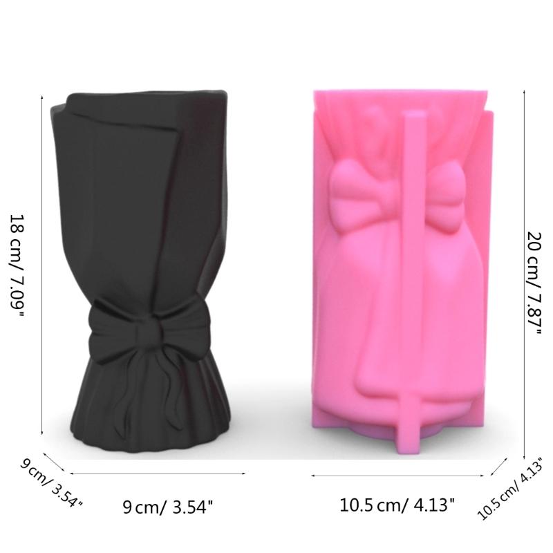 Formy na květináče na vázy Bowknot Tvar na vázy Cementové formy Silikonový materiál pro ruční výrobu květináčů pro šťavnaté rostliny