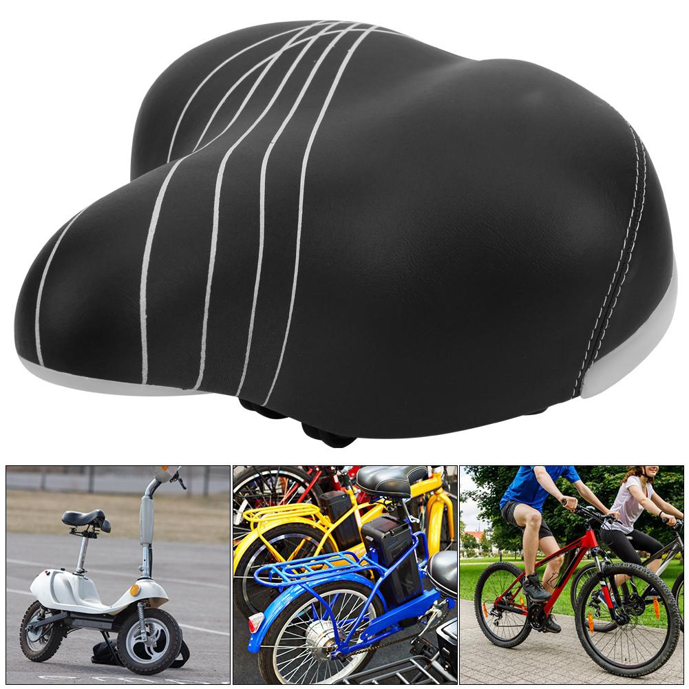 PU Leather Good Elastic Rainproof General Double Spring Electric Bicycle Seat Cushion Bike Saddle Cycling Accessory