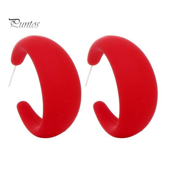 

1 шт. серьги-капли яркие цвета, не вызывающие раздражения, легкие преувеличенные C-образные висячие серьги, ювелирные аксессуары для пирсинга красный