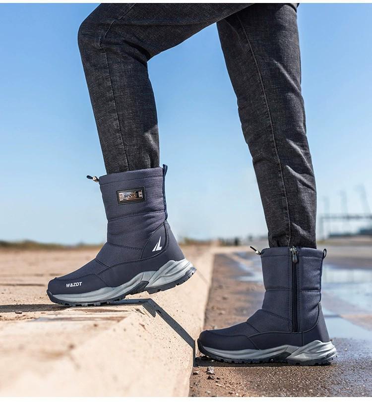 Northeast Men's Waterproof Fleece-Lined High-Top Snow Boots - Thick & Warm, Non-Slip, Casual Outdoor Winter Shoes
