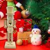Nutcracker Figurines Handmade Unpainted Statue Wood Christmas Decorations Nutcracker Ornaments for Living Room Fireplace