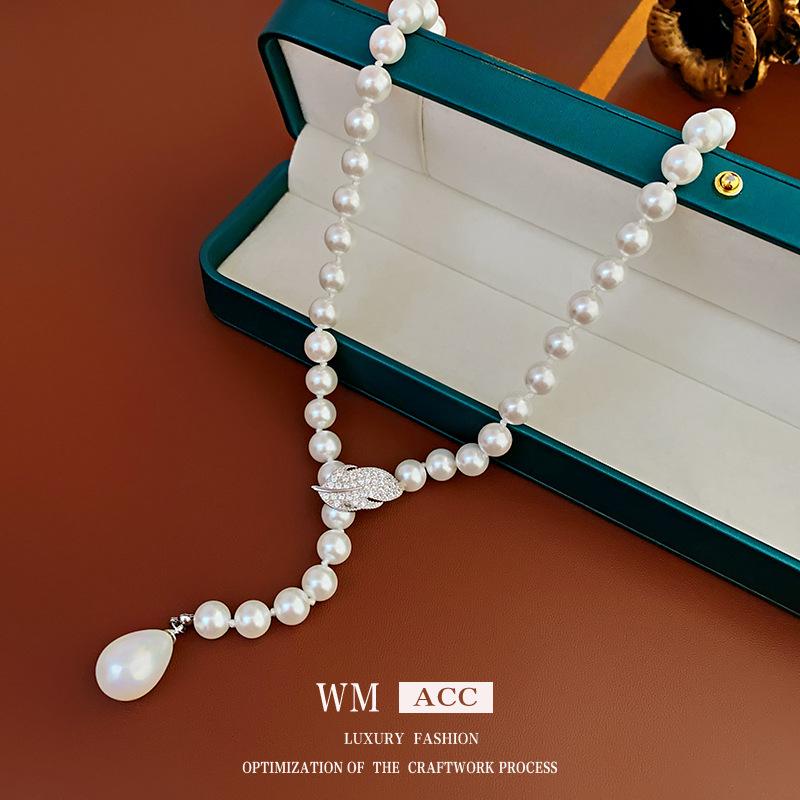 

Листья циркония, Капли воды, Жемчуг, Ожерелье с кисточками, Изысканность, Легкая роскошь, Цепочка на ключицу, Темперамент, Высококлассные аксессуары белый