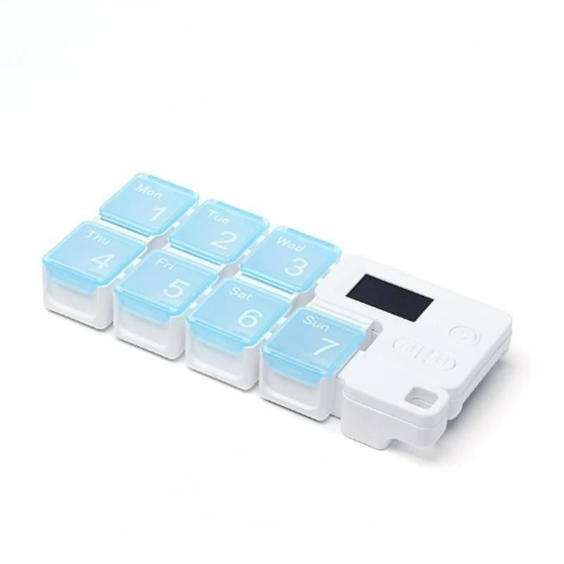 Pill Organizer with Medicine Reminder Alarm Weekly Large Capacity Vitamin Box Organizer AM PM Daily Travel Medication Box