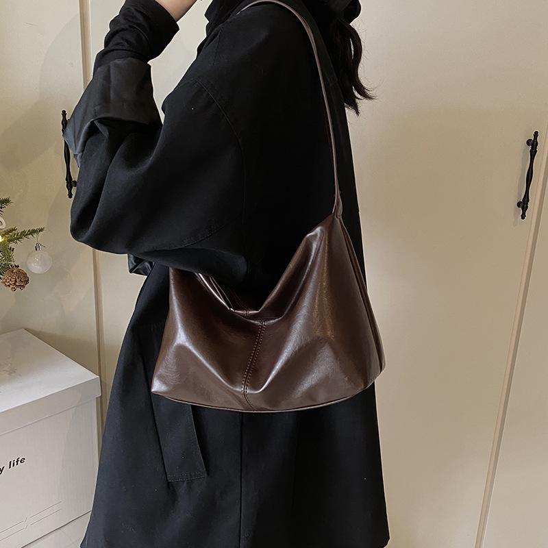 Retro Commuter Bag Women's 2025 New Maillard Shoulder Bag Large Capacity Work Casual Messenger Tote Bag Tide