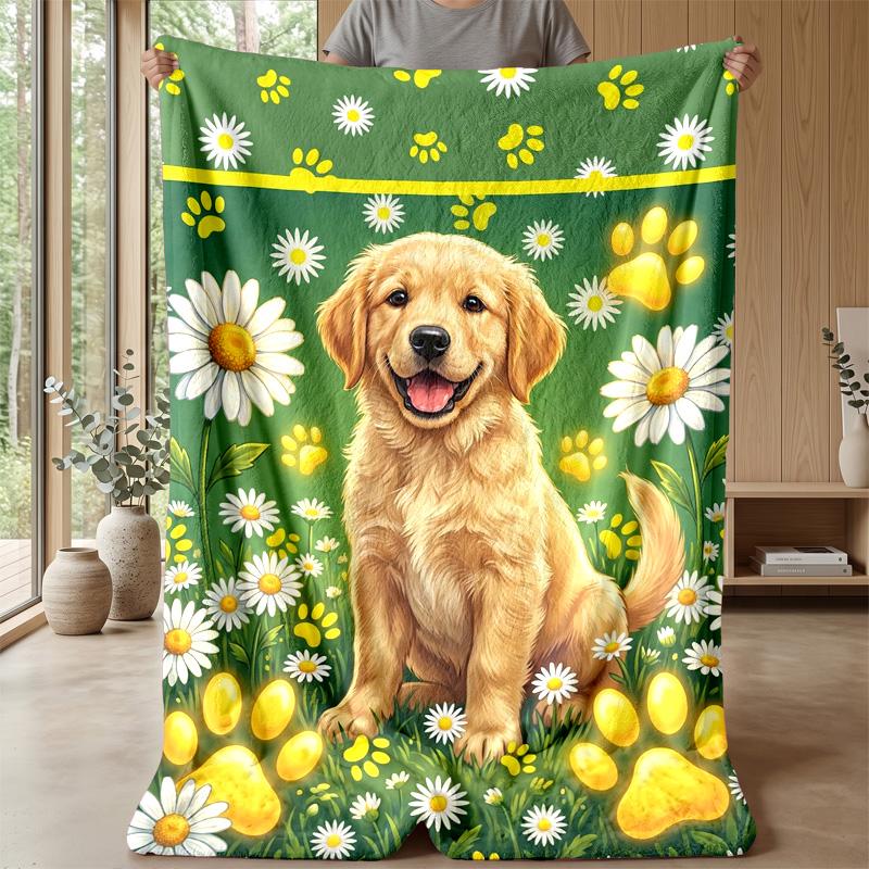 Cute Dog Playtime blanket Personalized Name Flannel Blanket Soft Cozy Plush Throw for Sofa Bed Lightweight Home Decor