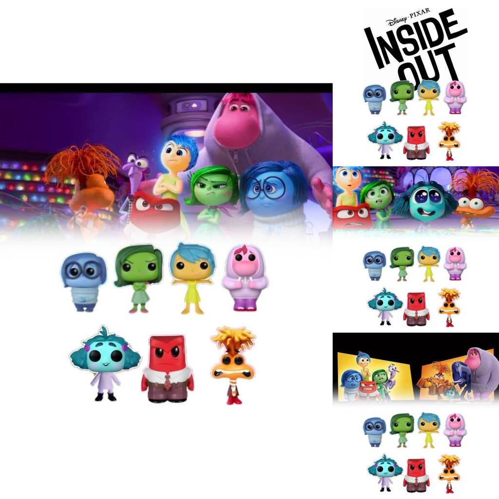 Adorable Inside Out Plush Toy Set Featuring Emotional Characters In Colorful Pvc Design