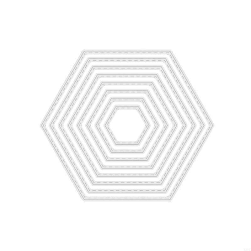 

Nested Hexagon Frame Metal Cutting Die for Creative Paper Art Craft Cutting Temp X3UC серебряный