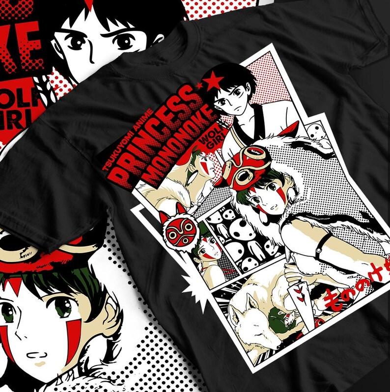 Princess Mononoke Short Sleeve Print Tshirt Clothing Tee Women Cotton T Shirt Fashion Summer Tops Y2k Short Sleeves Classic 4XL