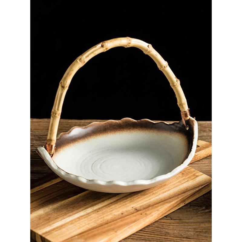 Creative Handheld Hanging Plate Featured Platter Ceramic Sushi Sashime Plate