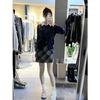 Jupe en Laine Taille Haute pour Femme Hiver A Ligne Plaid Moulante Mini Jupe Mode Rétro