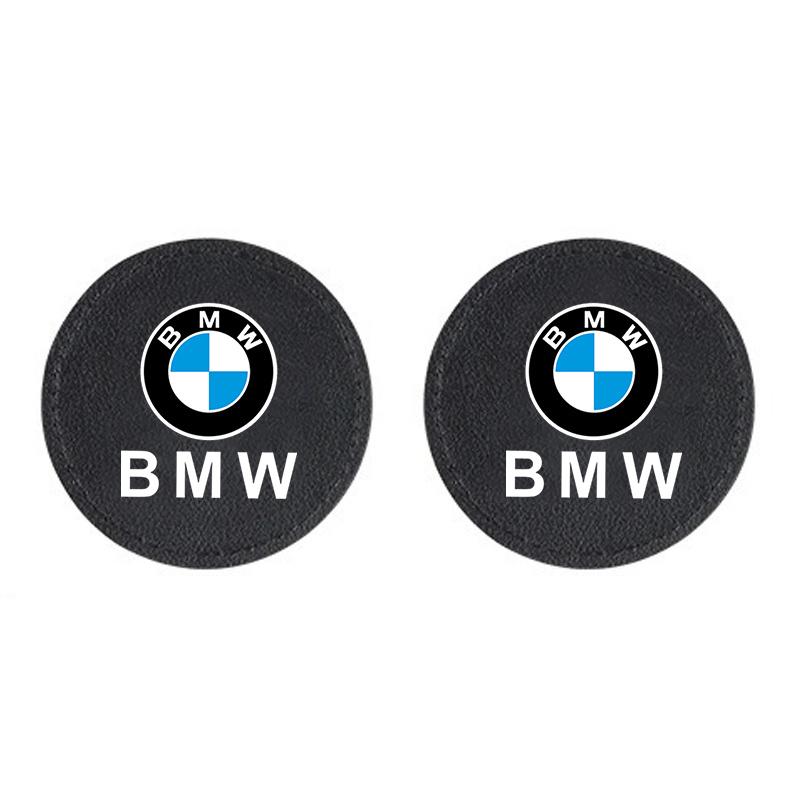 2Pcs Car Leather Coaster Water Cup Bottle Holder Anti-slip Pad Mat For BMW M Performance E36 E46 E60 E90 E91 E92 E93 F30 F20 M3 TY5G