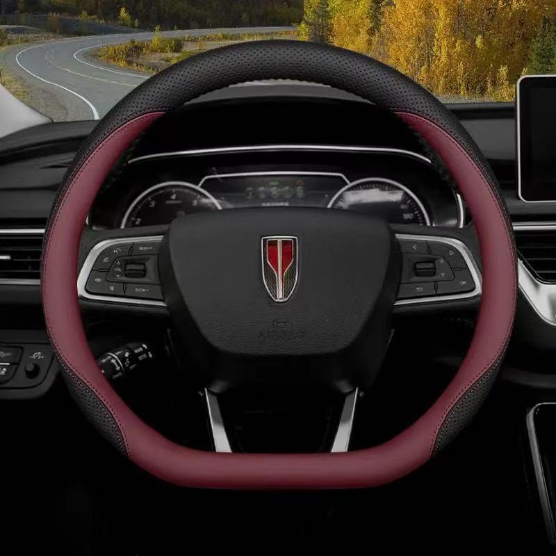 Genuine Leather & Suede Carbon Fiber Steering Wheel Cover for Hongqi H5/H9/EQM5/H7/EHS9