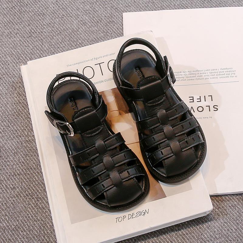 

Детская пляжная обувь однотонная универсальная детская обувь сандалии с вырезами на липучке 2025 лето новая для мальчиков и девочек повседневная обувь нескользящая 26 чёрный