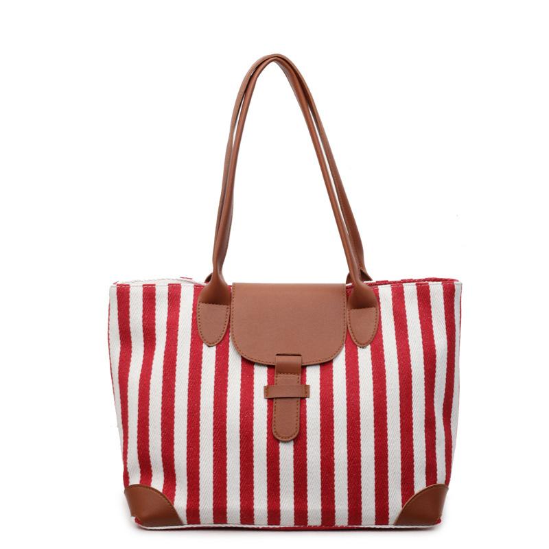 

New large-capacity fashion simple temperament versatile striped flow bag portable shoulder bag women бордовый
