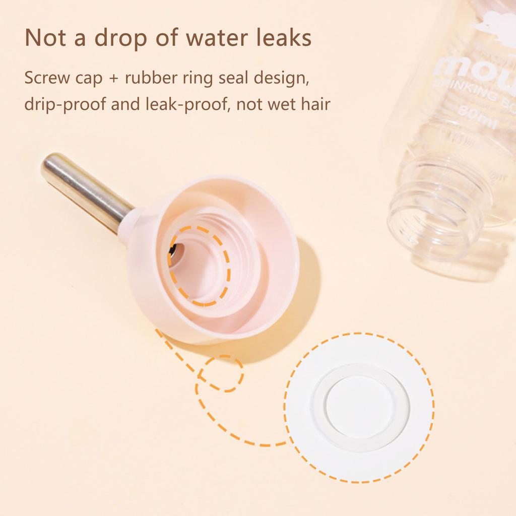 Plastic Water Bottle with Stable Stand Leak Proof for Rabbits Rats Chipmunks Squirrels and Other Small Animals Rodents