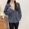 Knitted Cardigan Women's Buttons Autumn and Winter New Lazy Wind Soft Waxy Loose V-neck Loose Sweater Jacket Women