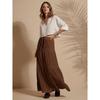 Jupe Maxi d'Été pour Femme à Volants sur l'Ourlet en PolyMélange | Jupes Longues Taille Haute | Jupe Unie Fluide Coupe A pour Toutes les Occasions | Style Bohème Élégant