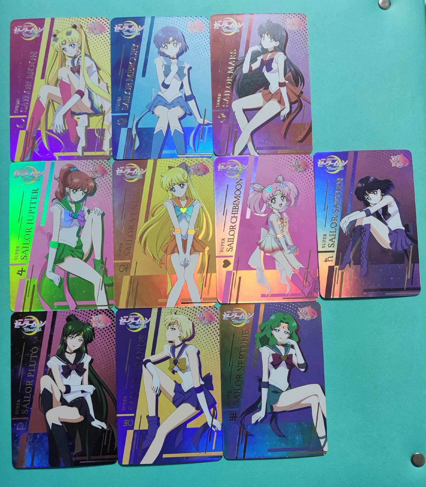 

10pcs/set Diy Sailor Moon Gilding Self Control Collect Signature Trading Flash Card Anime Cartoon Xmas Present Toy