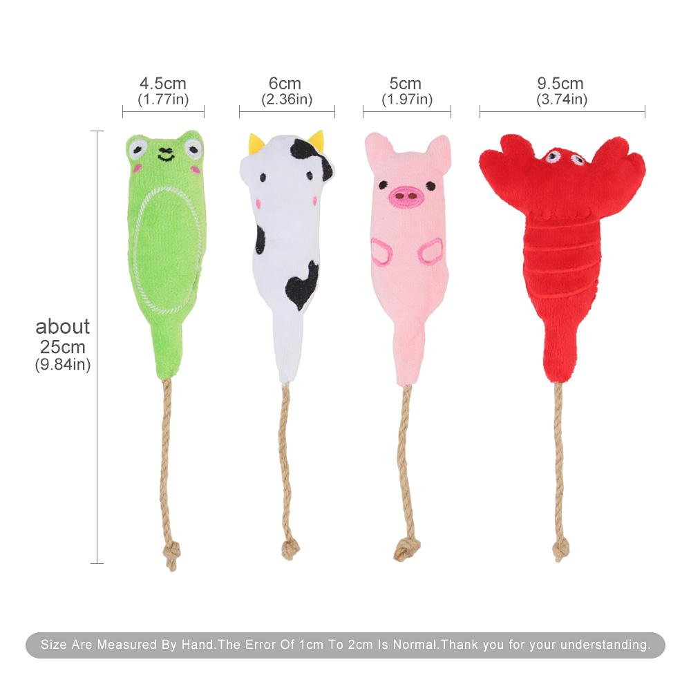 4pcs Funny Animal Cat Toy Plush Simulation Catnip Sounding Interactive Rope Pet Toys