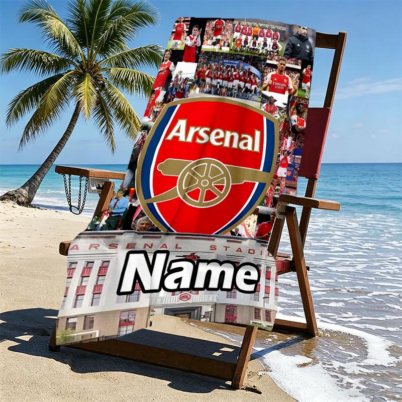 Custom Name Personalized football team Print Beach Towel, for Trip Camping Beach Party Home Decor, Birthday Gift for Family & Friends