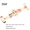 Watch Band Buckle Solid Universal Good Hardness Stainless Steel Clasp for Daily Wear Double Push Button