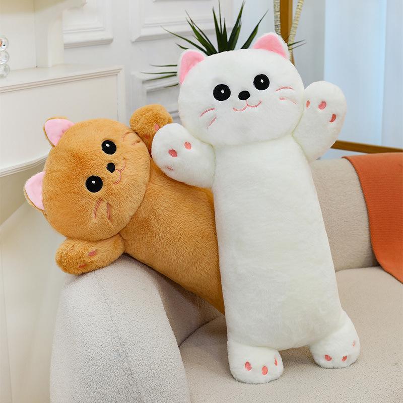 Long Cat Throw Pillow Pillow Cloth Doll Bed Sleeping Children Doll Plush Toy Boys and Girls Legs Super Soft