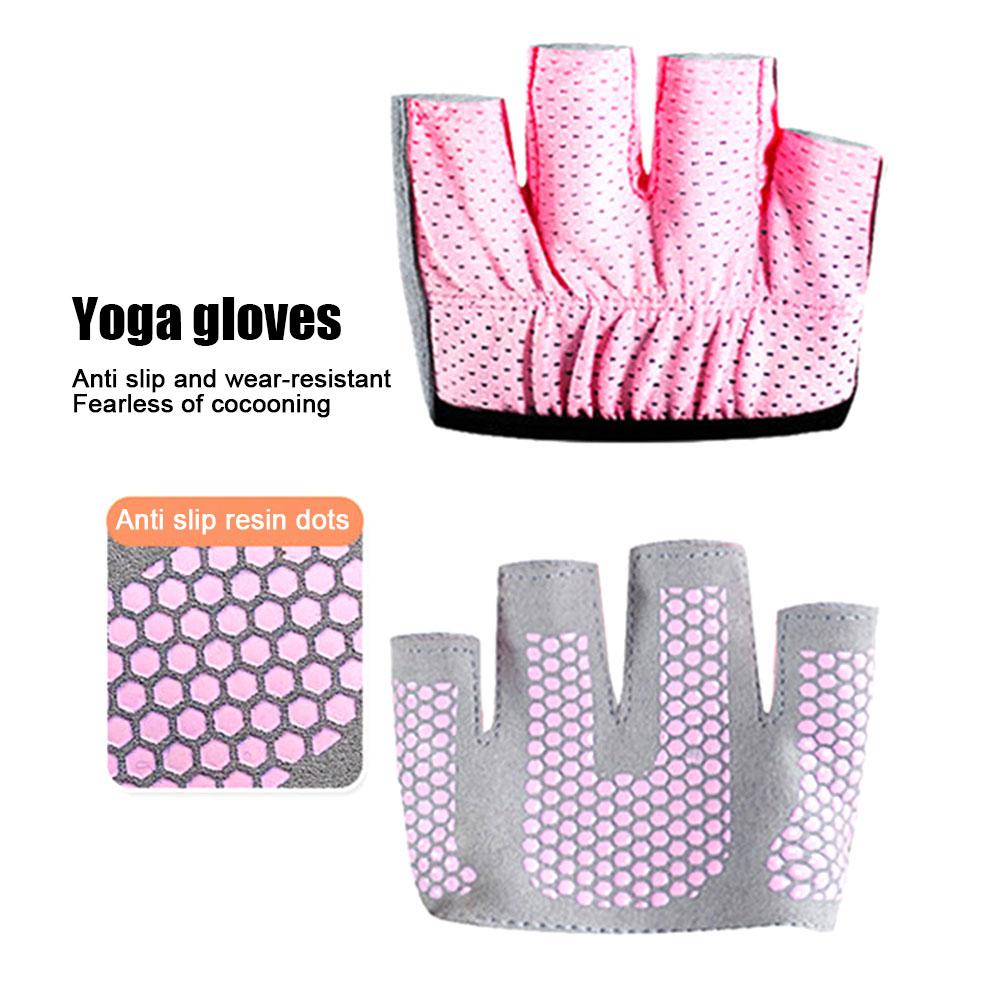 Yoga Slim Anti Slip Four Finger Gloves Gym Fitness Pilates Half Finger Gloves Unisex Workout Glove Bodybuilding Hand Protector
