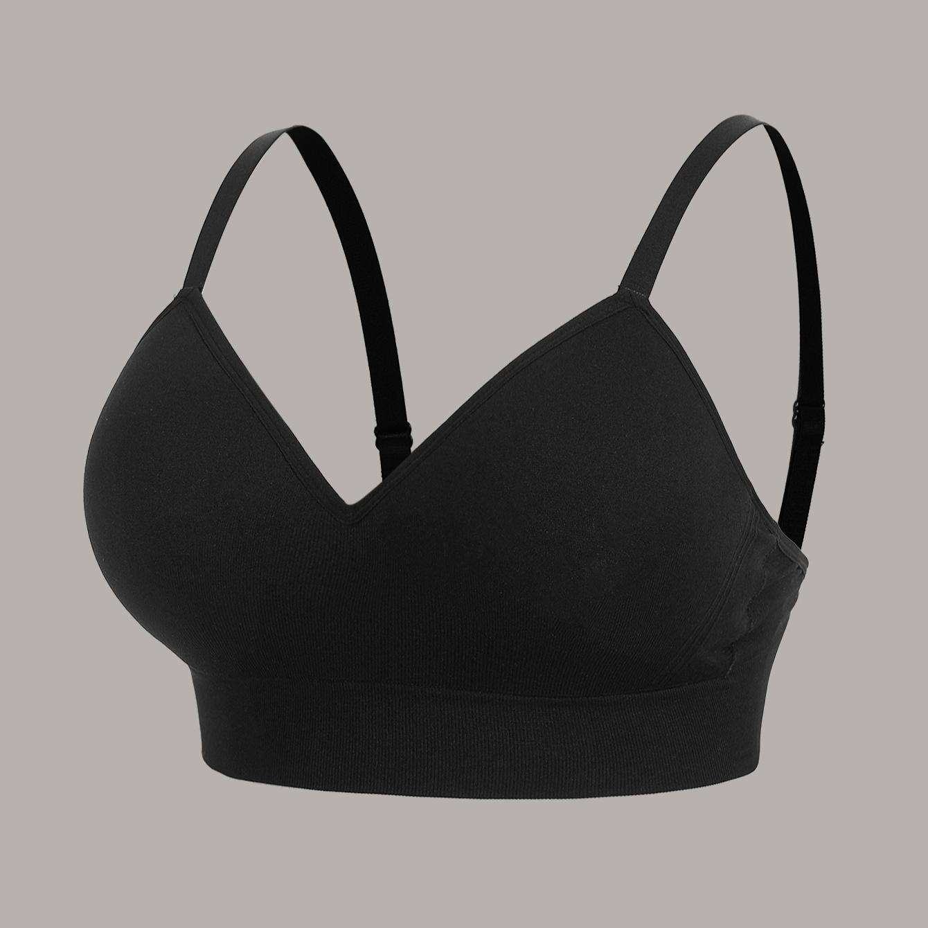 

Европейский и американский удобный бесшовный бюстгальтер пуш-ап для йоги больших размеров для большой груди L чёрный