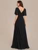 Ever-Pretty Women's Chiffon A-Line Empire Waist Floor Length V Neck Wedding Party Dress With Ruffles Sleeves