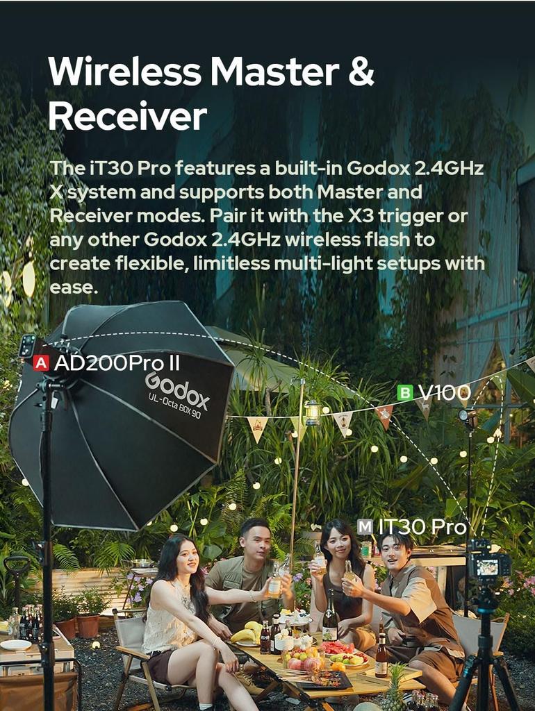 Godox iT30Pro S Camera Flash Touch Power Recovery Lightweight Design with Charging 560 Full Flashes Light Control Diffuser for Sony TTL-Compatible