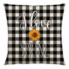 Pillow Farm Sunflower Pillow Cover Happy Summer Thanksgiving Car Waist Support Cushion Home Pillow Cover